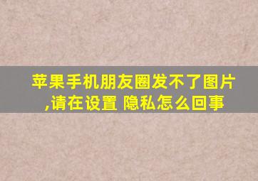 苹果手机朋友圈发不了图片,请在设置 隐私怎么回事